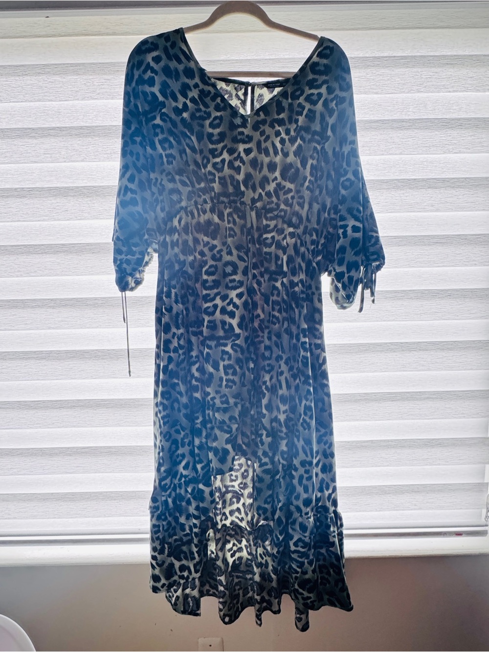 Leopard Print V-Neck hi low Dress